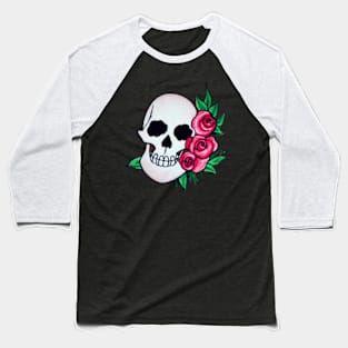 Skull And Roses Baseball T-Shirt